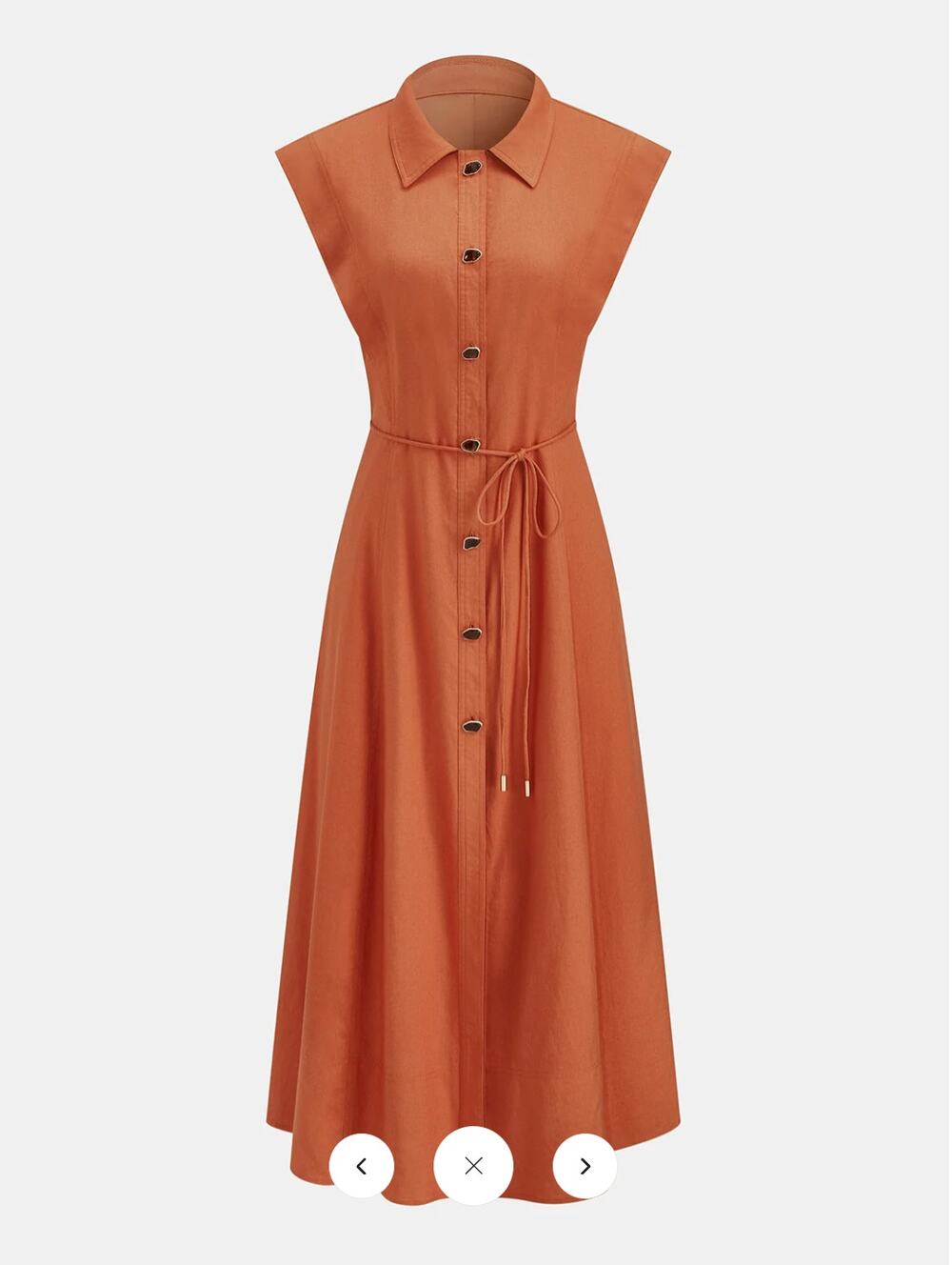 NWT Commense Linen Blend Sleeveless Button Tie-Waist Shirt Dress SZ XL